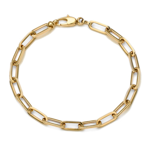 PAPERCLIP ARMBAND GOUD 4,50MM 585 GOUD - IDENTIM®
