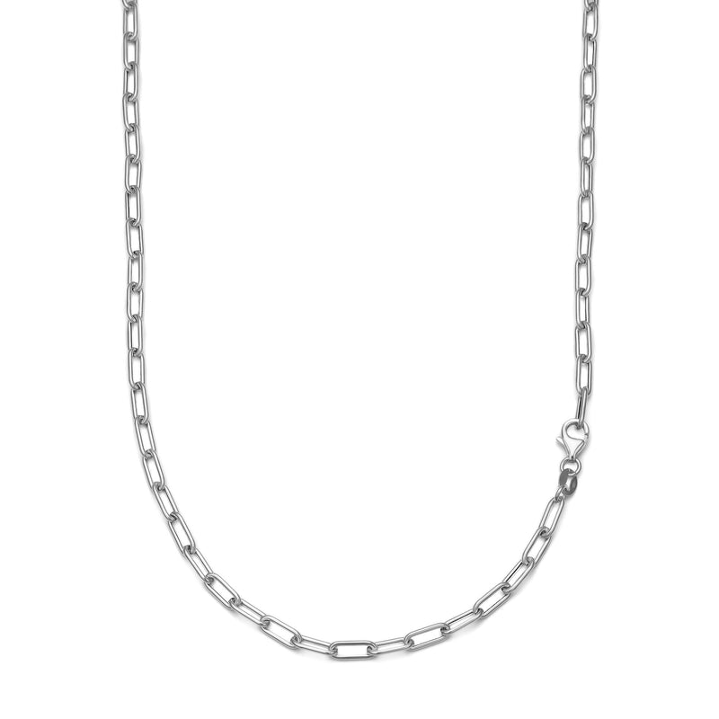 PAPERCLIP KETTING GOUD 3.50MM 585 WITGOUD