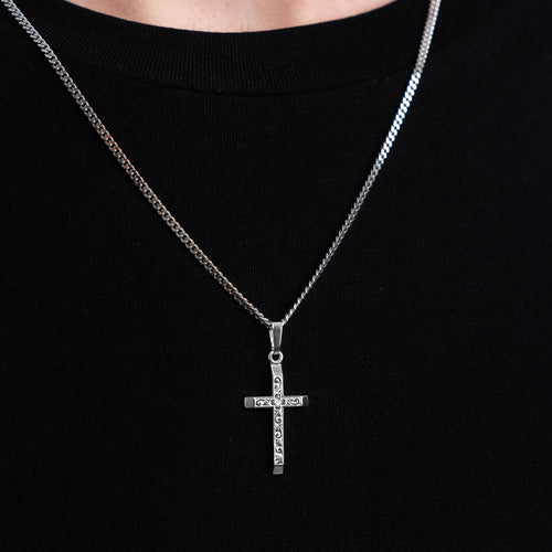 KRUIS COLLIER 925 ZILVER GERHODINEERD - IDENTIM®