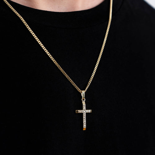 KRUIS COLLIER 925 ZILVER 18 KARAAT VERGULD - IDENTIM®