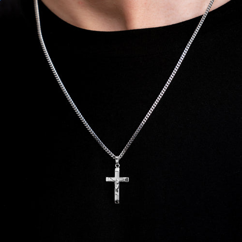 CROSS BODY KETTING 925 ZILVER GERHODINEERD - IDENTIM®
