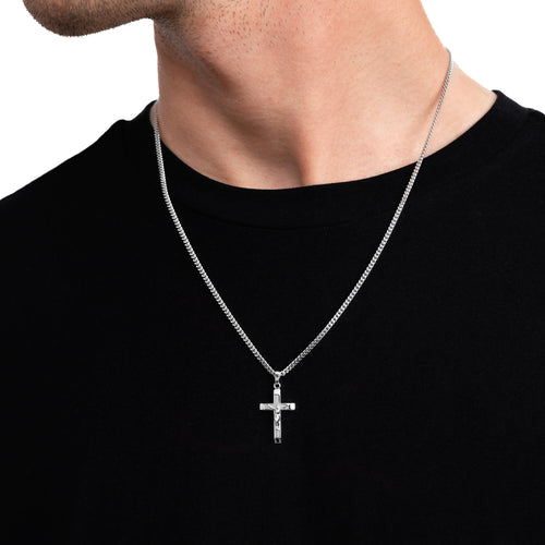 CROSS BODY KETTING 925 ZILVER GERHODINEERD - IDENTIM®