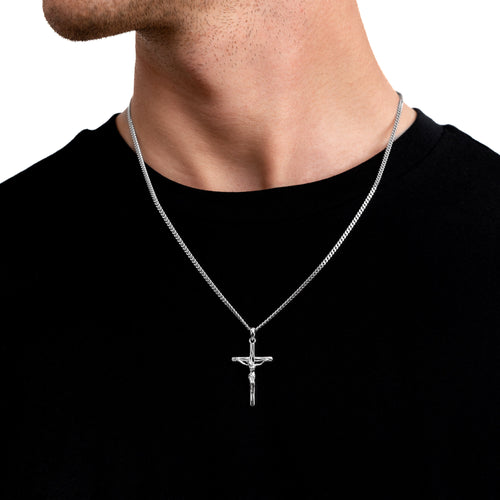 CROSS BODY KETTING 925 ZILVER GERHODINEERD - IDENTIM®