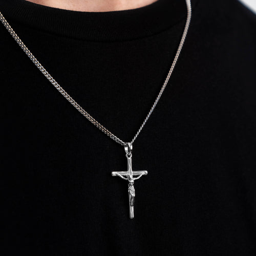 CROSS BODY KETTING 925 ZILVER GERHODINEERD - IDENTIM®