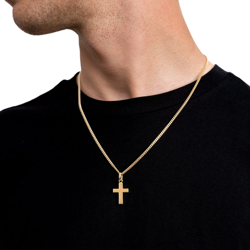 KRUIS KETTING 925 ZILVER 18 KARAAT VERGULD