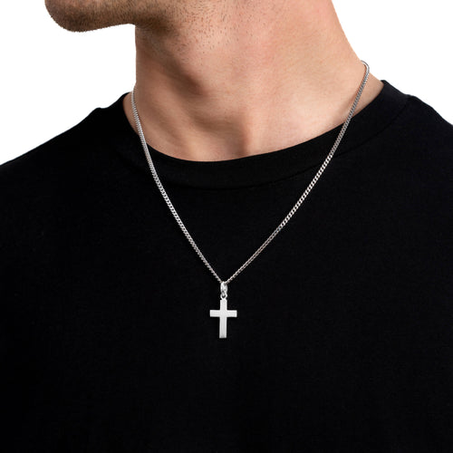 KRUIS COLLIER 925 ZILVER GERHODINEERD - IDENTIM®