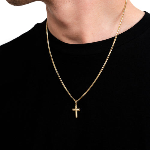 KRUIS COLLIER DIAMANT 925 ZILVER 18 KARAAT VERGULD - IDENTIM®
