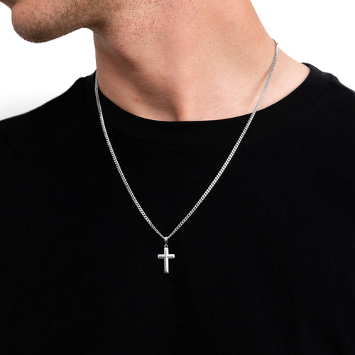 KRUIS COLLIER DIAMANT 925 ZILVER GERHODINEERD - IDENTIM®