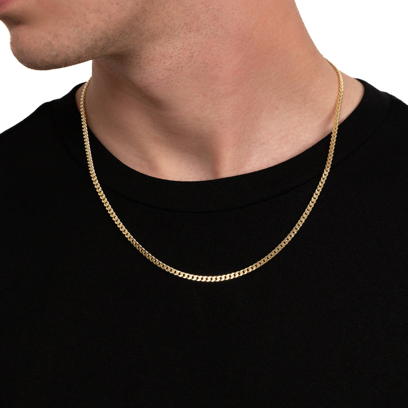 Gepantserde ketting 925 zilver 18 karaat verguld 3.30mm