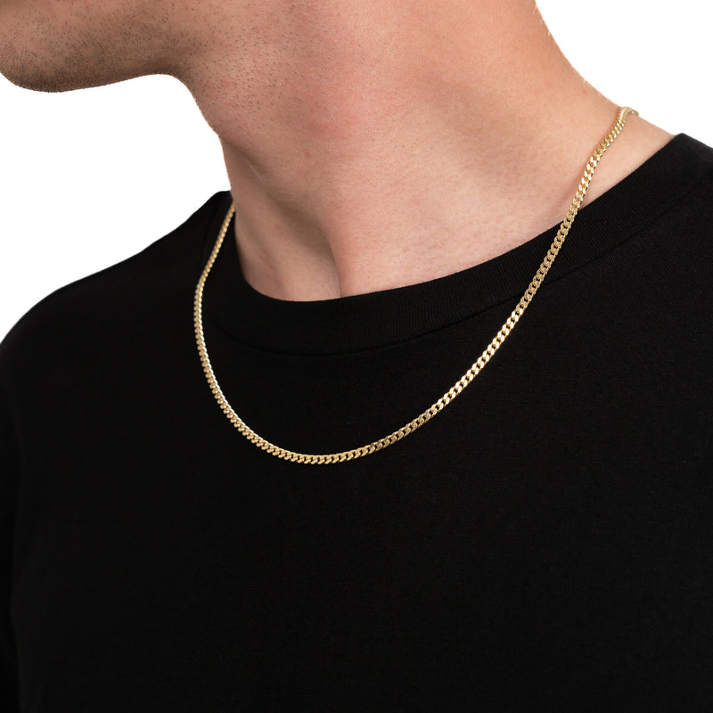 Gepantserde ketting 925 zilver 18 karaat verguld 3.30mm