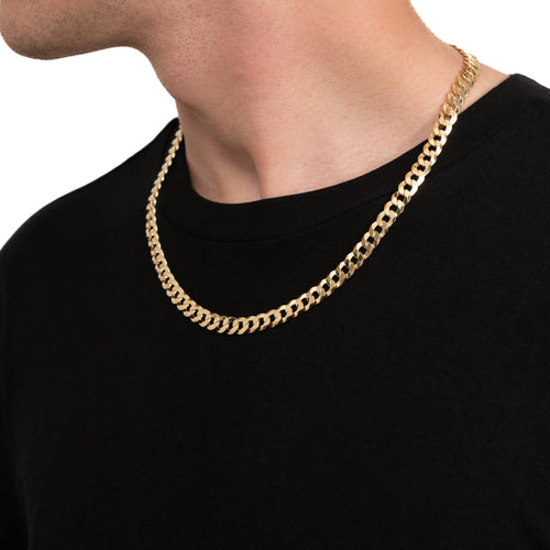 SCHAKELKETTING 925 ZILVER 18 KARAAT VERGULD 7,80MM - IDENTIM®