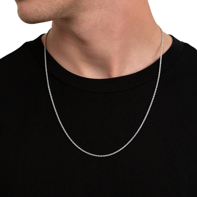 Koord ketting 925 zilver gerhodineerd 2,00mm