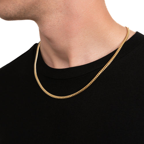 CURB KETTING CUBAANS 925 ZILVER 18 KARAAT VERGULD 4,00MM - IDENTIM®