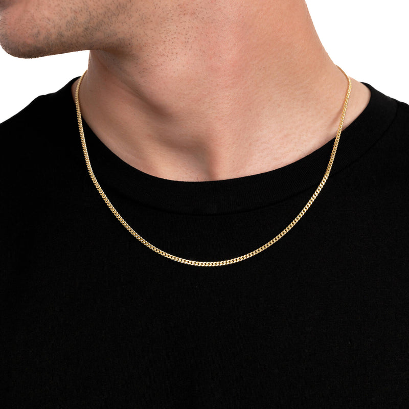 Gepantserde ketting 925 zilver 18 karaat verguld 2,40 mm
