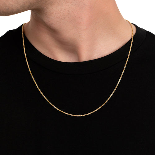 KOORDKETTING 925 ZILVER 18 KARAAT VERGULD 2,00MM - IDENTIM®