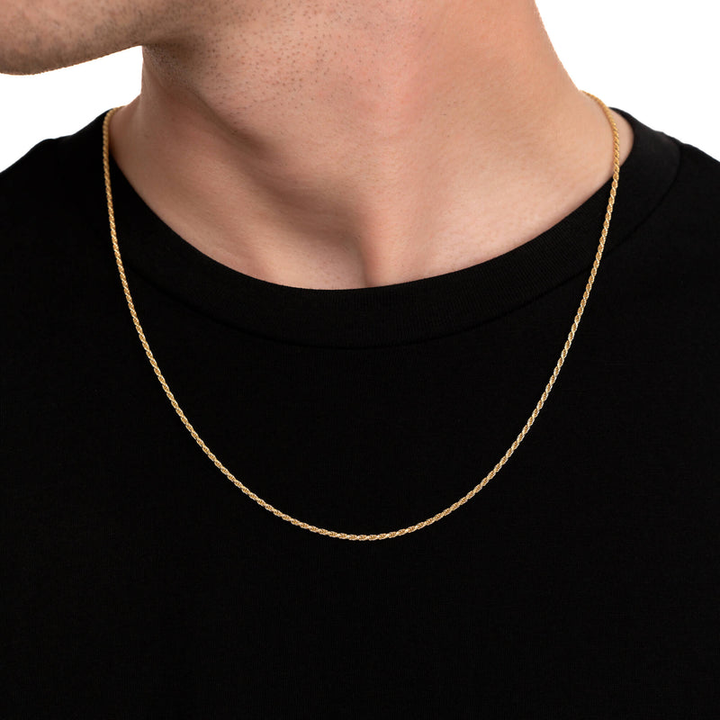 Koord collier 925 zilver 18 karaat verguld 2,00mm