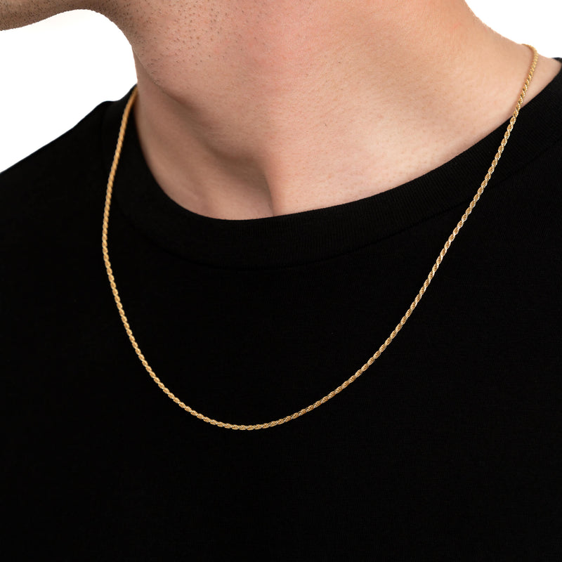 Koord collier 925 zilver 18 karaat verguld 2,00mm