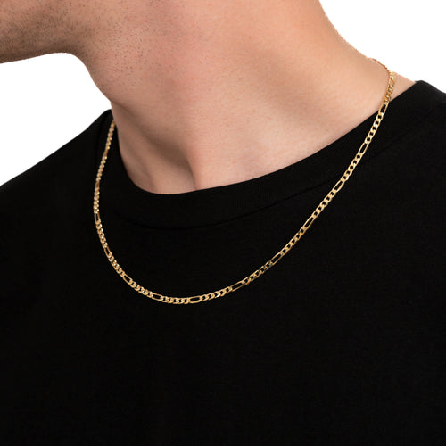 FIGARO COLLIER 925 ZILVER 18 KARAAT VERGULD 3.40MM - IDENTIM®