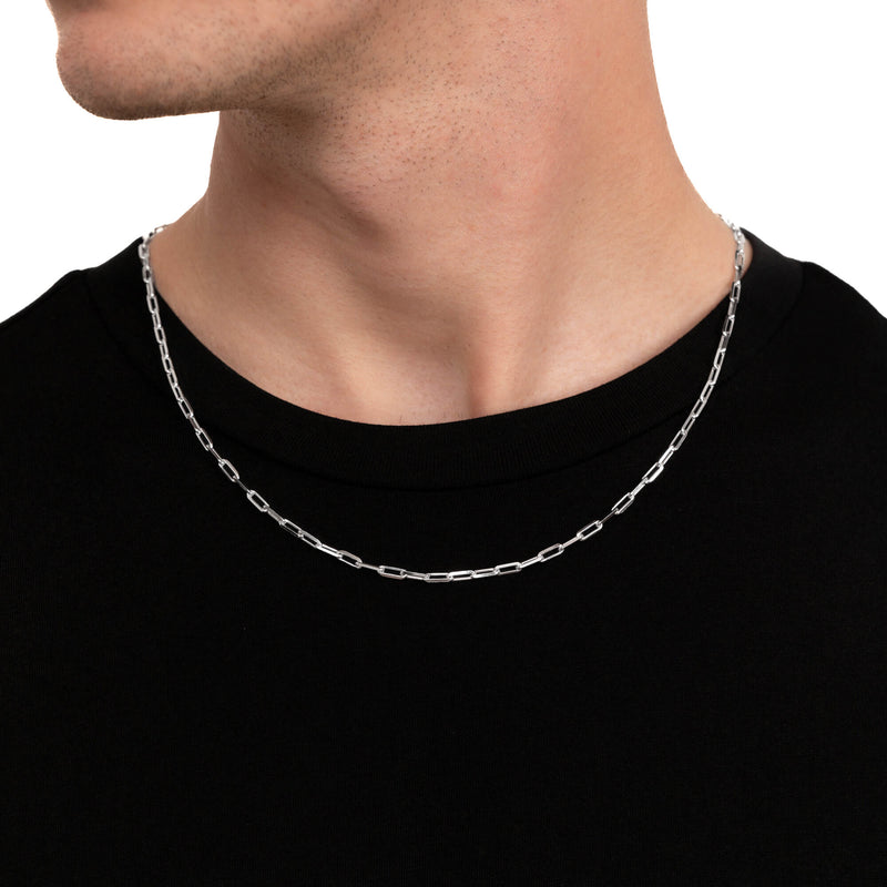 PAPERCLIP KETTING 925 ZILVER GERHODINEERD