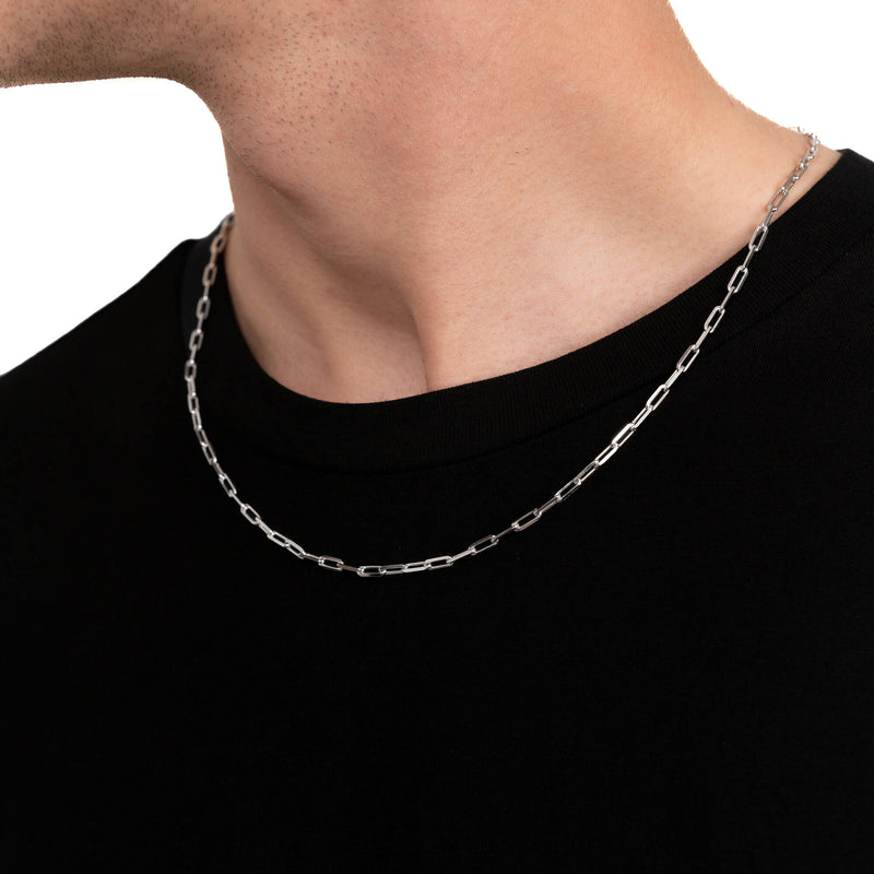 PAPERCLIP KETTING 925 ZILVER GERHODINEERD