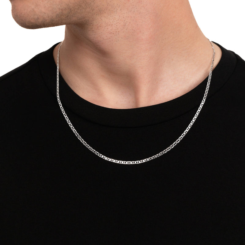 GEPANTSERDE BAR KETTING 925 ZILVER GERHODINEERD 2,80MM