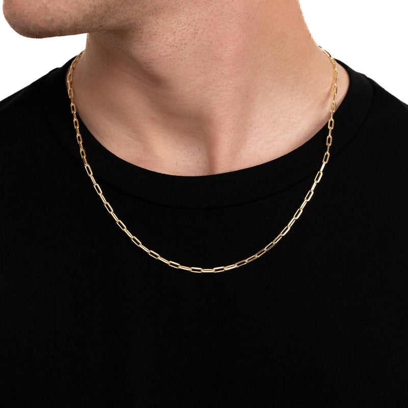 PAPERCLIP KETTING 925 ZILVER 18 KARAAT VERGULD