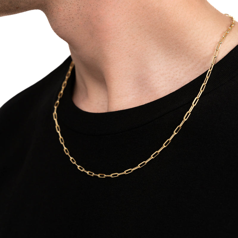 PAPERCLIP KETTING 925 ZILVER 18 KARAAT VERGULD