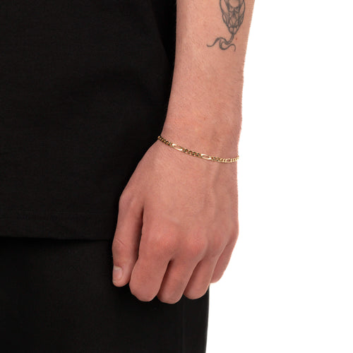FIGARO COLLIER ARMBAND 3.40MM 925 ZILVER 18 KARAAT VERGULD - IDENTIM®
