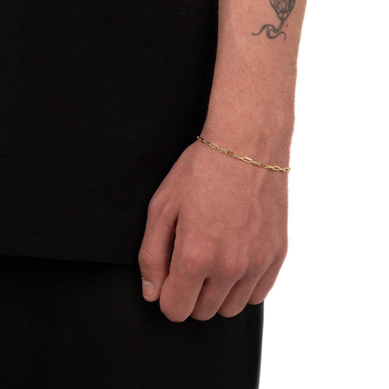 PAPERCLIP ARMBAND 925 ZILVER 18 KARAAT VERGULD