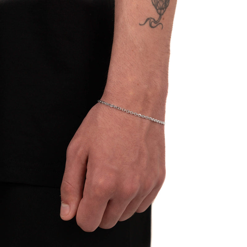 ERWTENKETTING ARMBAND 925 ZILVER GERHODINEERD 2,80MM