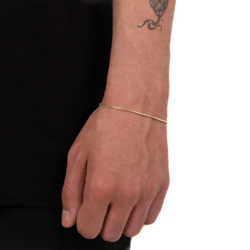 FRANCOKETTE ARMBAND 925 ZILVER 18 KARAAT VERGULD 1,60MM