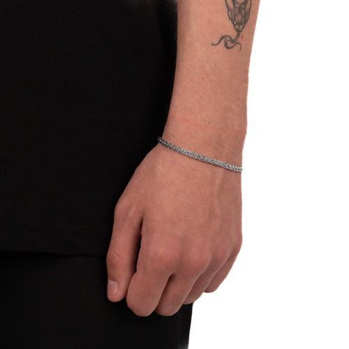 GEVLOCHTEN SCHAKELARMBAND 925 ZILVER GERHODINEERD 3,60MM - IDENTIM®