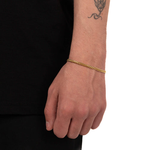 CURB CHAIN CUBAANSE ARMBAND 4.00MM 925 ZILVER 18 KARAAT VERGULD - IDENTIM®