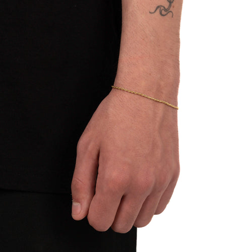 KOORD ARMBAND 925 ZILVER 18 KARAAT VERGULD 2,00MM - IDENTIM®