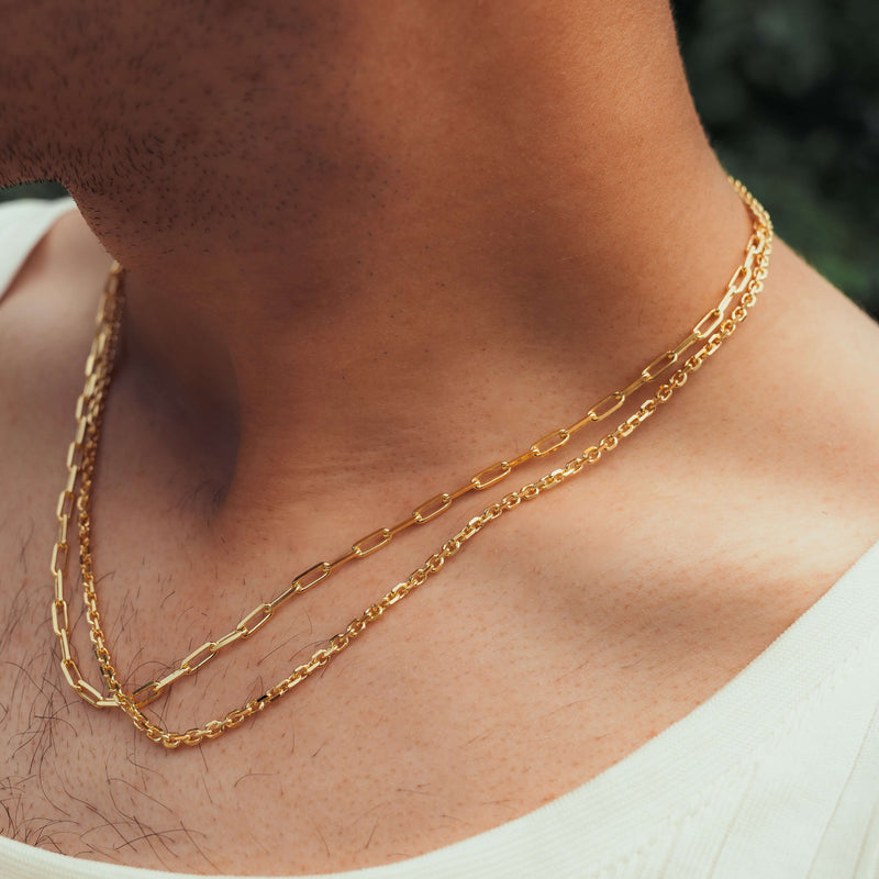 PAPERCLIP KETTING 925 ZILVER 18 KARAAT VERGULD