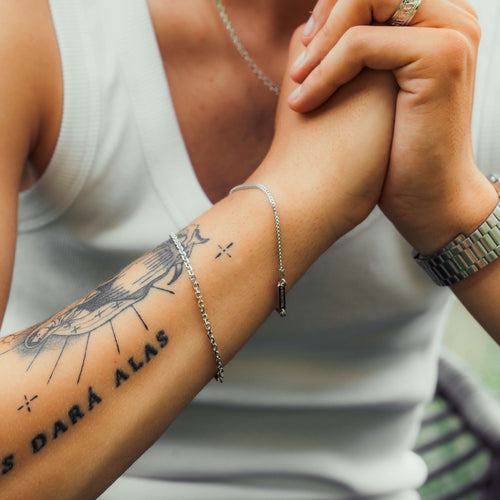 ARMBAND SET ERBS FRANCO ZILVER ARMBAND 925 ZILVER GERHODINEERD - IDENTIM®