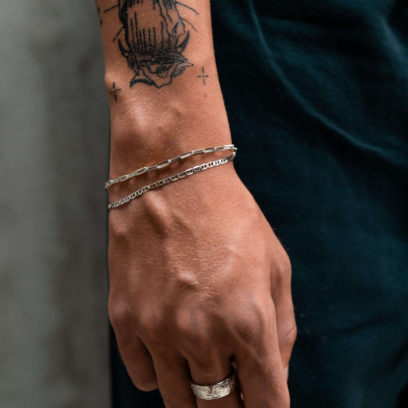 PAPERCLIP ARMBAND 925 ZILVER GERHODINEERD