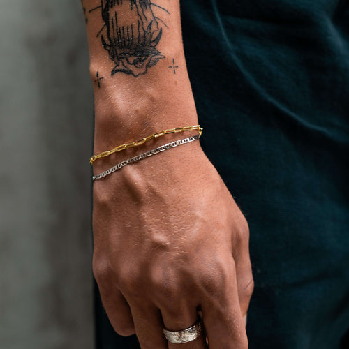 GEPANTSERDE BAR ARMBAND 925 ZILVER GERHODINEERD 2,80MM - IDENTIM®