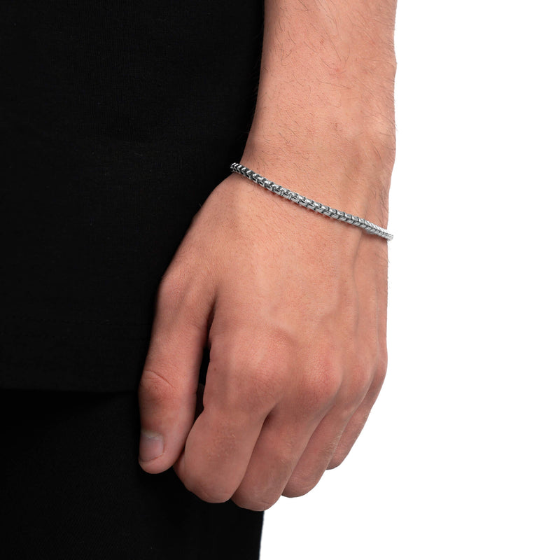VENETIAANSE KETTING ARMBAND DOOS 925 ZILVER GERHODINEERD 3,30MM