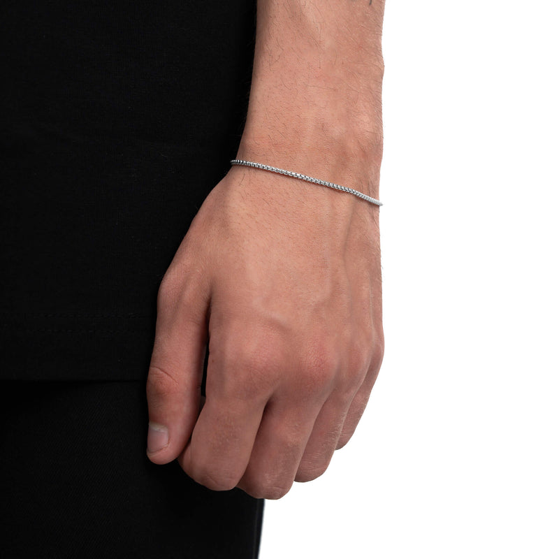 VENETIAANSE KETTING ARMBAND DOOS 925 ZILVER GERHODINEERD 2,00MM