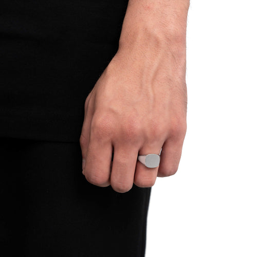 GEBORSTELDE VIERKANTE RING 585, 750 WITGOUD, 950 PLATINA - IDENTIM®