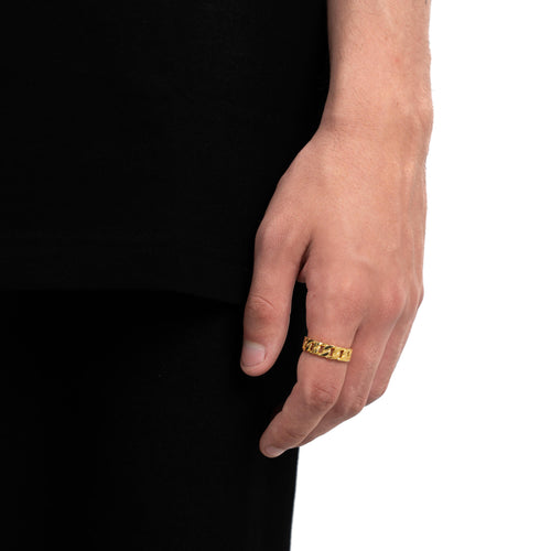 CUBAAN/ARMOUR RING 925 ZILVER 18 KARAAT VERGULD - IDENTIM®