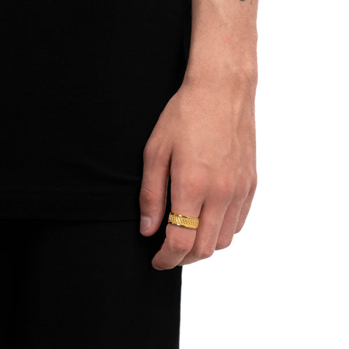 BOLD X RING 925 ZILVER 18 KARAAT VERGULD - IDENTIM®