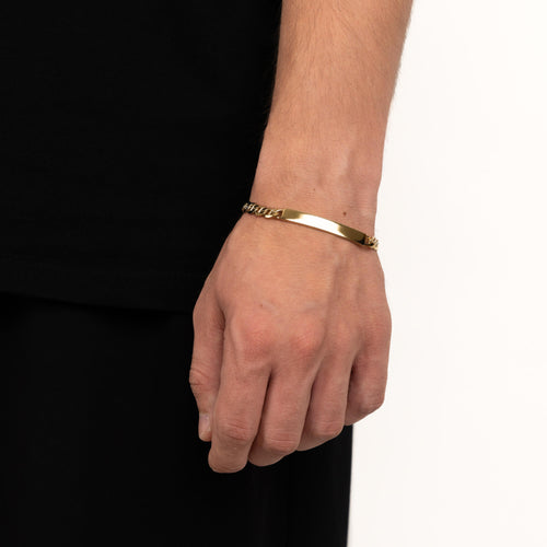 ID ARMBAND TIJGEROOG 925 ZILVER 18 KARAAT VERGULD - IDENTIM®