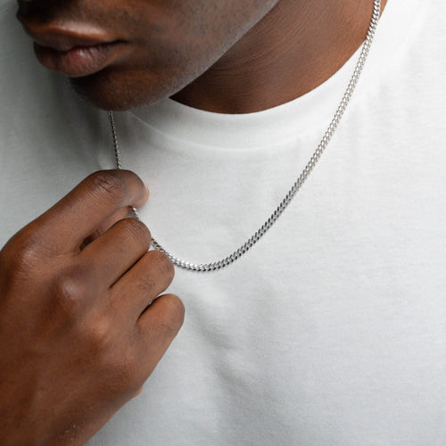 RONDSNOER SET CUBAANS 925 ZILVER GERHODINEERD 4,00MM - IDENTIM®