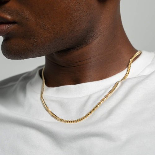 CURB KETTING CUBAANS 925 ZILVER 18 KARAAT VERGULD 4,00MM - IDENTIM®