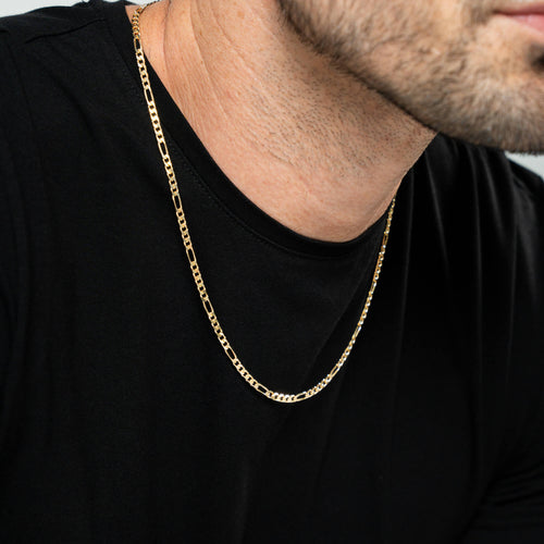 FIGARO COLLIER 925 ZILVER 18 KARAAT VERGULD 3.40MM - IDENTIM®