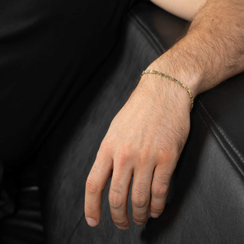 S-ARMBAND 3.80MM 925 ZILVER 18 KARAAT VERGULD - IDENTIM®