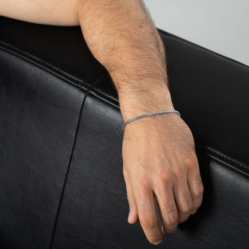 VENETIAANSE KETTING ARMBAND DOOS 925 ZILVER GERHODINEERD 3,30MM