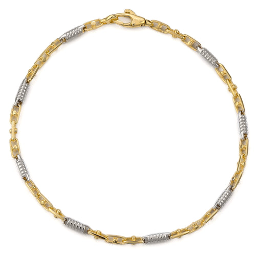 MONTE CARLO GOUDEN ARMBAND 2.50MM 585 GOUD WITGOUD - IDENTIM®